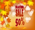 Autumn foliage sale banner Royalty Free Stock Photo