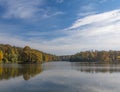 Autumn foliage with water reflection natural landscape