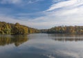 Autumn foliage with water reflection natural landscape