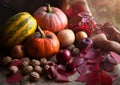 Autumn food design decoration composition with