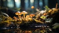 Autumn forest, Close up of slimy yellow toadstool generated by AI Royalty Free Stock Photo
