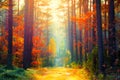 Autumn forest. Fall background. Autumn landscape.