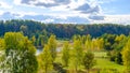 Autumn forest lake nature landscape in Estonia on a sunny day Royalty Free Stock Photo