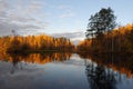 Autumn on the forest lake