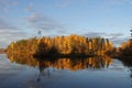 Autumn on the forest lake