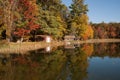 Autumn on the forest lake, Wisconsin, USA Royalty Free Stock Photo