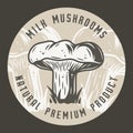 Autumn forest milk agaric mushroom picking menu