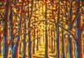 Autumn forest painting