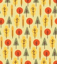 Autumn forest pattern seamless. Autumn background. vector texture. Baby fabric ornament Royalty Free Stock Photo