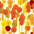 Autumn forest pattern seamless. Autumn background. vector texture. Baby fabric ornament Royalty Free Stock Photo