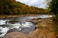 Autumn forest rocks river in the woods