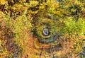 Autumn Forest Tunnel Railroad Royalty Free Stock Photo