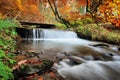 Autumn forest waterfall Royalty Free Stock Photo