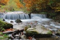 Autumn forest waterfall Royalty Free Stock Photo