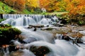 Autumn forest waterfall Royalty Free Stock Photo