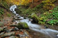 Autumn forest waterfall Royalty Free Stock Photo