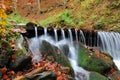 Autumn forest waterfall Royalty Free Stock Photo