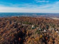 Autumn forests and cliff overlook by drone DJI mavic mini