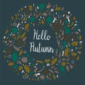 Autumn frame with Hello Autumn lettering