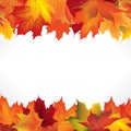 Autumn frame with leaves. Fall leaf seamless border Royalty Free Stock Photo