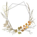 Autumn frame with leaves and silhouettes of deadwood