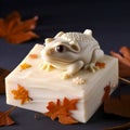 Autumn frog white chocolate Generative AI