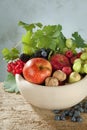 Autumn fruits in a bowl