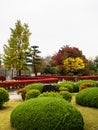 Autumn garden on the grounds of former Kaichi school in Matsumoto Royalty Free Stock Photo