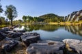 Autumn garden lake Royalty Free Stock Photo