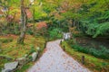 Autumn Garden and pond at Enkoji temple Royalty Free Stock Photo