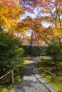 Autumn garden in Tenryu-ji temple Royalty Free Stock Photo