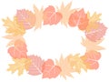 Autumn garland of bright fall leaves