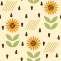 Autumn geometric natural bauhaus seamless pattern