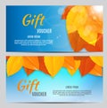 Autumn Gift Voucher Template Vector Illustration for Your Business Royalty Free Stock Photo