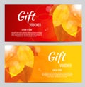 Autumn Gift Voucher Template Vector Illustration for Your Business Royalty Free Stock Photo