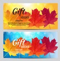 Autumn Gift Voucher Template Vector Illustration for Your Business Royalty Free Stock Photo