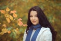 Autumn girl in city park outdoors Royalty Free Stock Photo