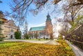 Autumn in Gniezno, Poland. View of Cathedral Basilica