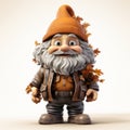 Autumn gnome isolated on white background, created with generative AI