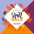 Autumn gold sale text poster for September shopping promo autumnal shop discount