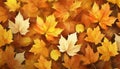 Autumn golden leafs background