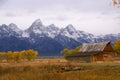 Autumn, Grand Tetons framed Royalty Free Stock Photo