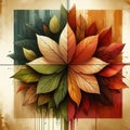 autumn graphics consisting of four parts Quadriptych Royalty Free Stock Photo