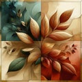 autumn graphics consisting of four parts Quadriptych Royalty Free Stock Photo