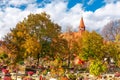 Autumn in graveyard Royalty Free Stock Photo