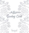 Autumn greeting card with rococo texture pattern Royalty Free Stock Photo