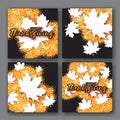 4 Autumn Greetings card with Happy Thanksgiving Day title.