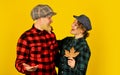 Autumn greetings. autumn harvest festival. fall season trends. couple vintage fashion. Happy family concept. hippie and