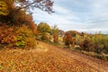 Autumn on Gron Jana Pawla II. in Beskid Maly mountains in Poland Royalty Free Stock Photo