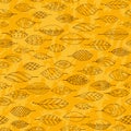 Autumn grunge seamless stylized leaf pattern in Royalty Free Stock Photo